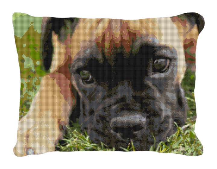 Boxer Pup Needlepoint Pillow 