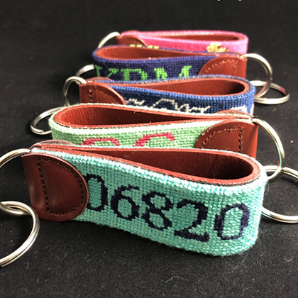 Custom Handmade Needlepoint Key Fob