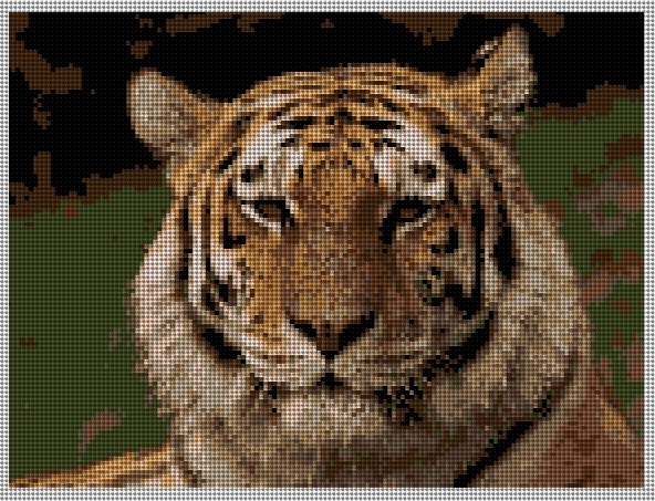 Tiger Needlepoint Canvas 8 x 6 inches on 18 mesh canvas