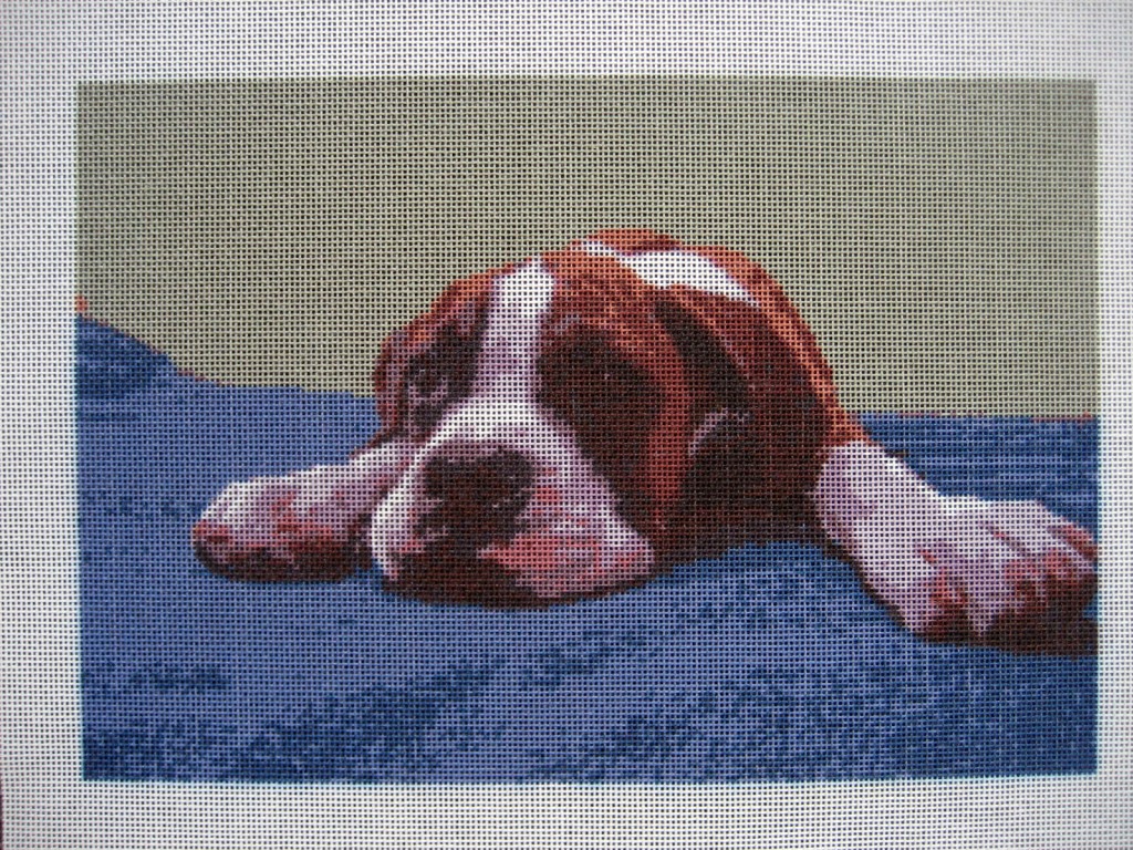 Super Cute Puppy Needlepoint Canvas for a Pillow NeedlePoint Kits and