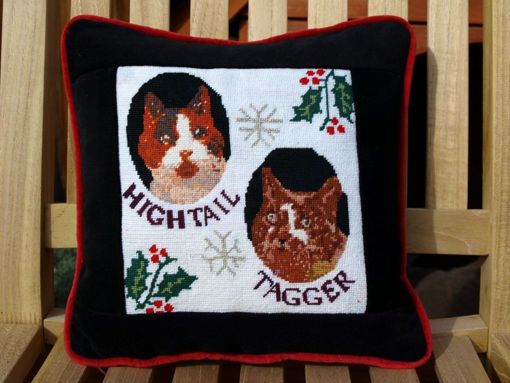 Christmas Needlepoint Cat Pillow Finishing NeedlePoint Kits and