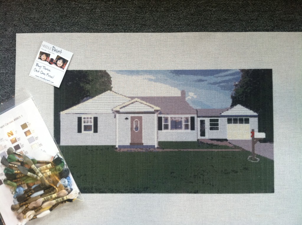 Large House Needlepoint Kit from Photo NeedlePoint Kits and Canvas