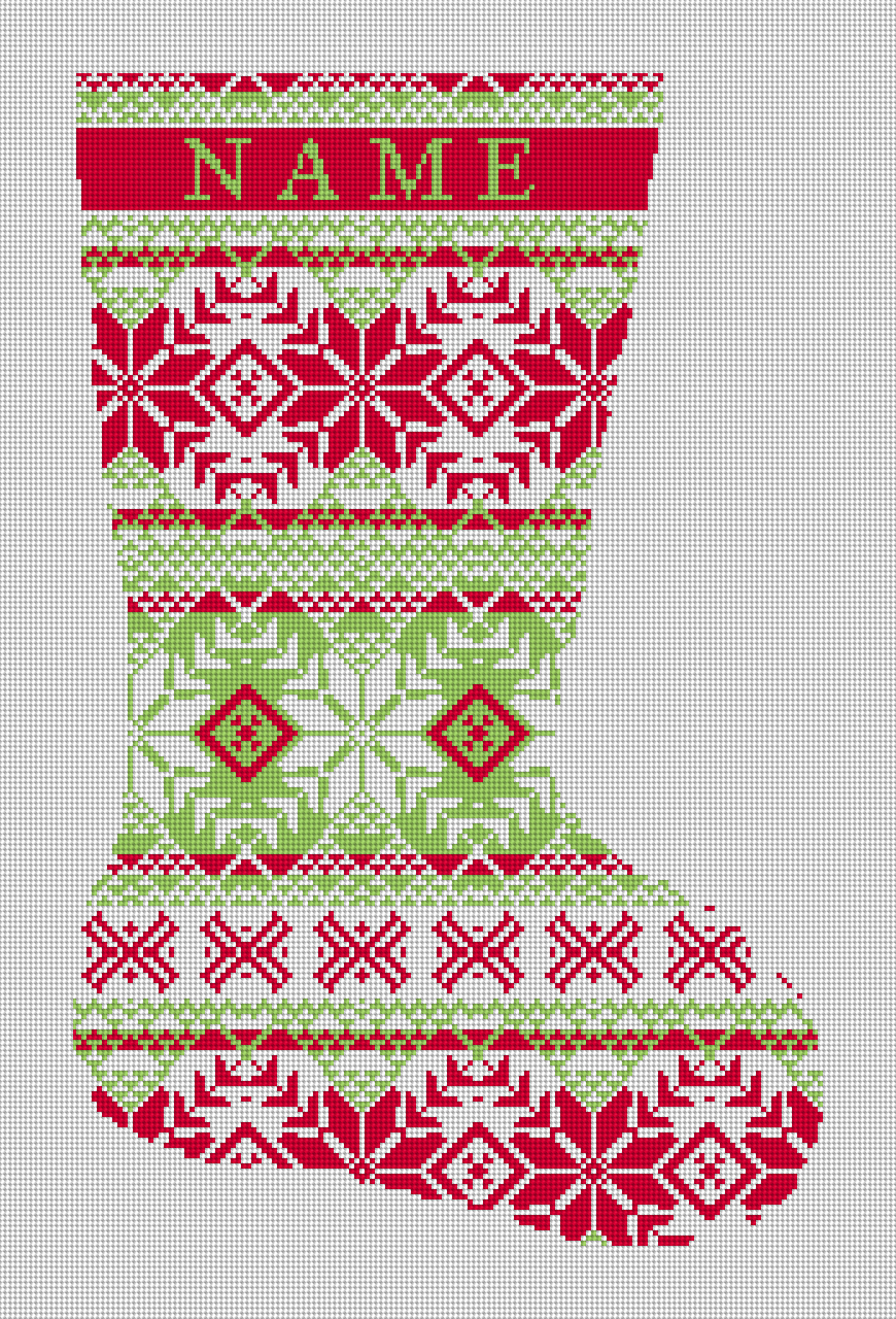 Fair Isle Needlepoint Christmas Stockings - NeedlePoint Kits and