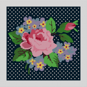 Modern Rose Needlepoint Kit - NeedlePoint Kits and Canvas Designs