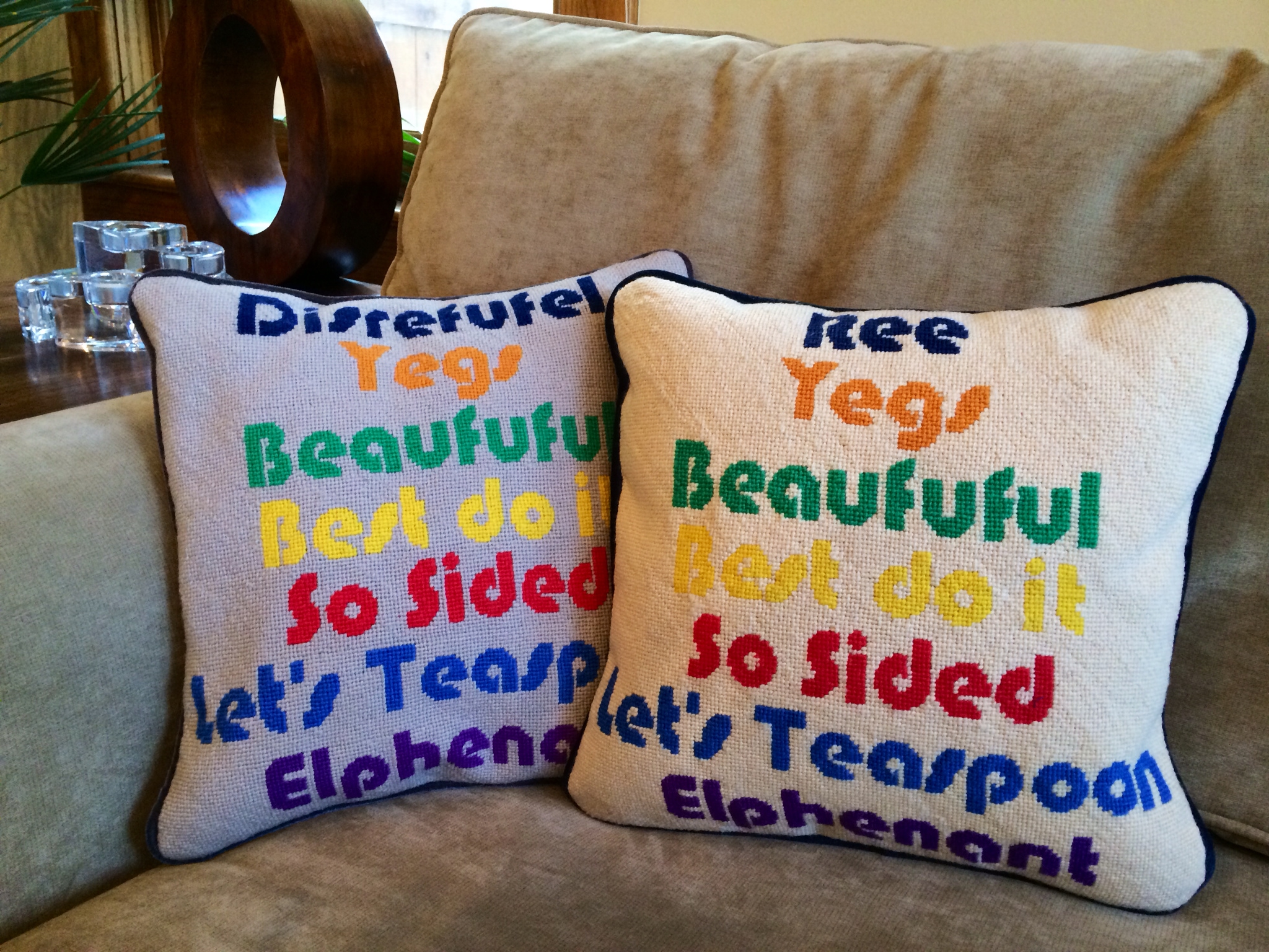 Funny Kids Word Sayings Custom Needlepoint Pillows - NeedlePoint Kits and  Canvas Designs