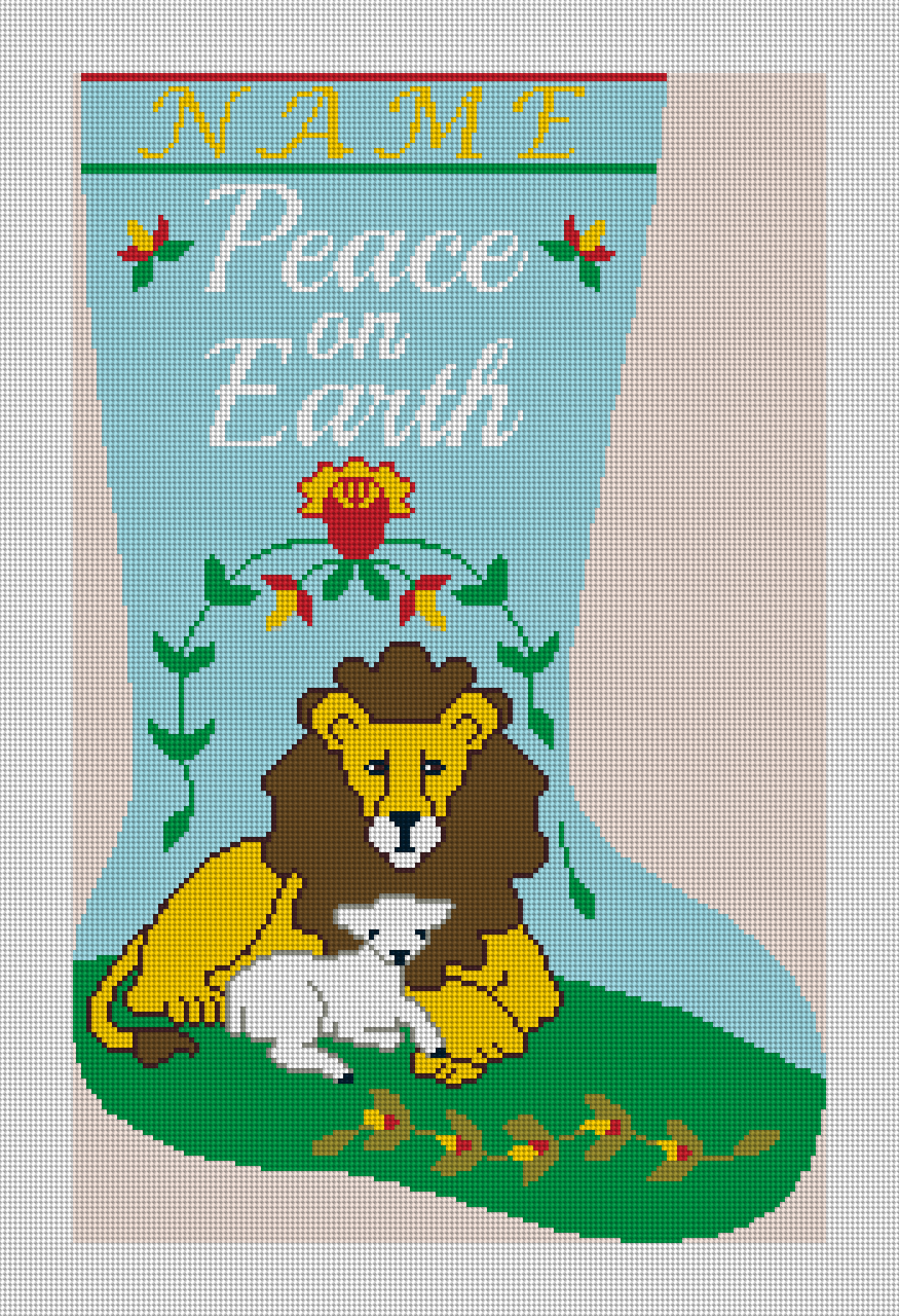 Peace on Earth Personalized Needlepoint Christmas Stocking