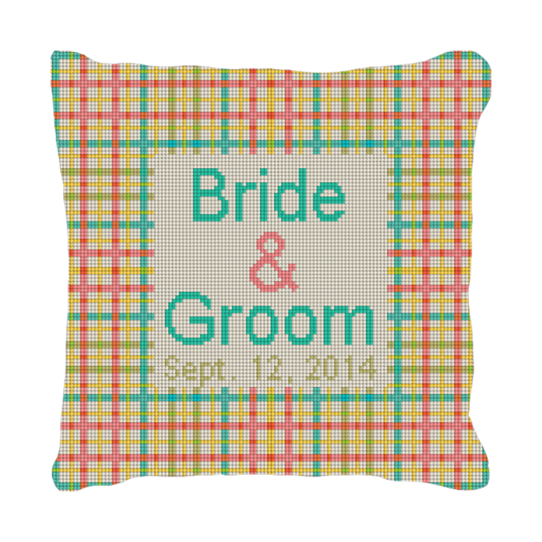 Plaid Personalized Ring Bearer Pillow