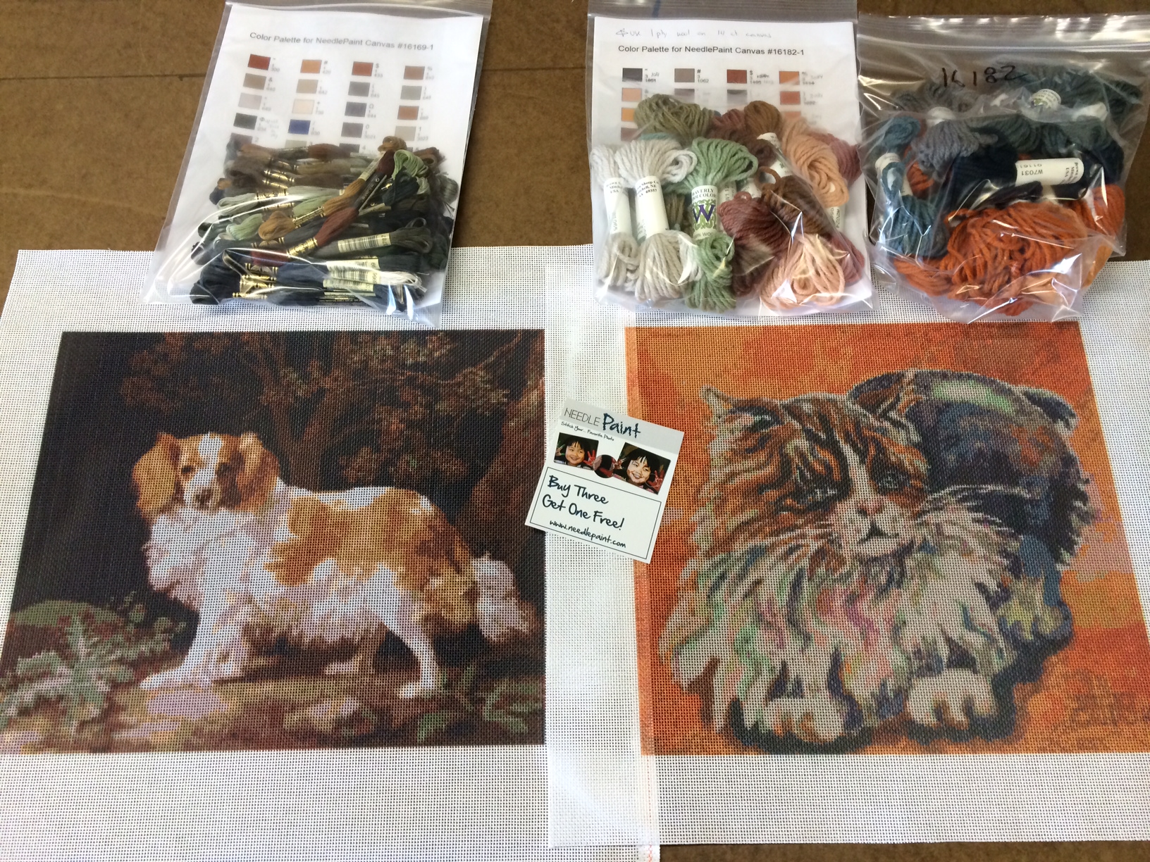 Cat and Dog Needlepoint Canvases