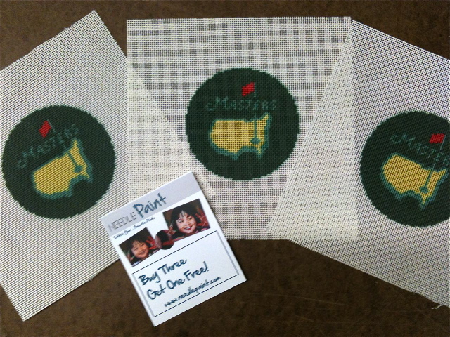 Masters Golf Needlepoint Coasters
