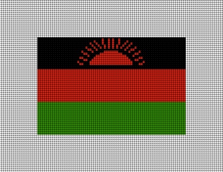 Malawi Flag Needlepoint Christmas Ornament
