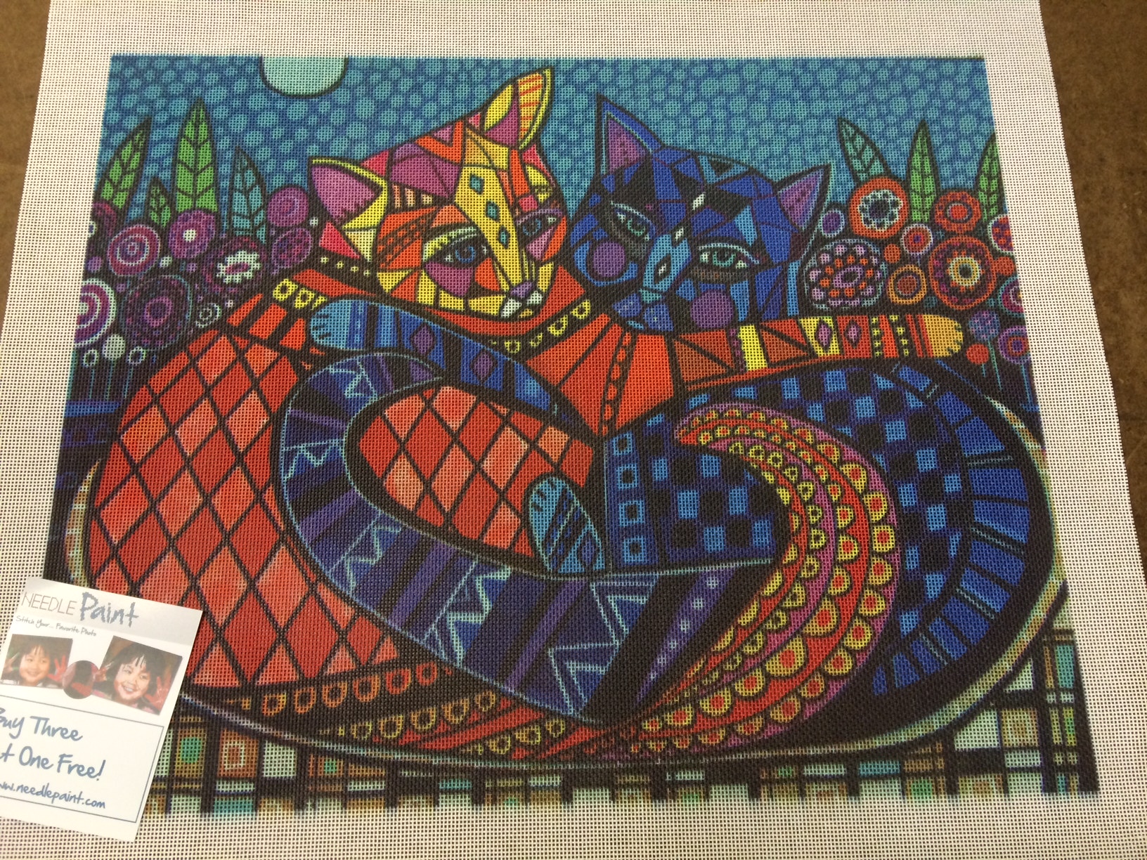 Two Cats Art Needlepoint