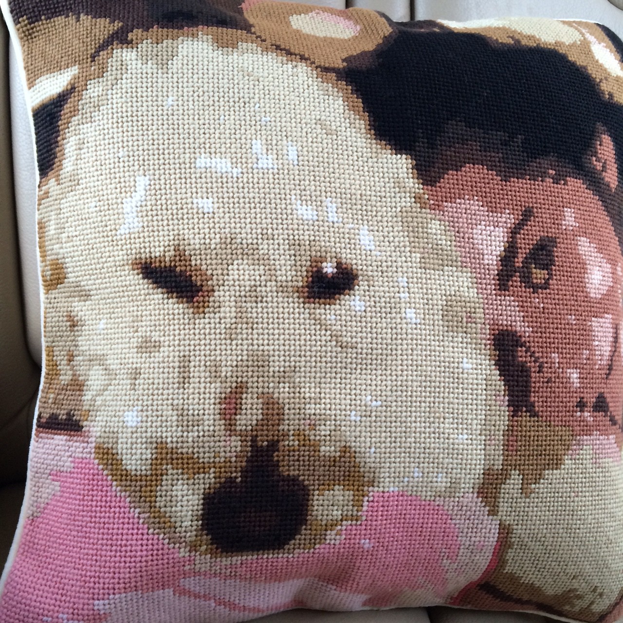 Custom Dog Needlepoint Pillow