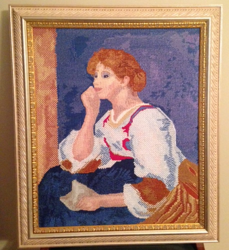 Lady With A Letter Needlepoint