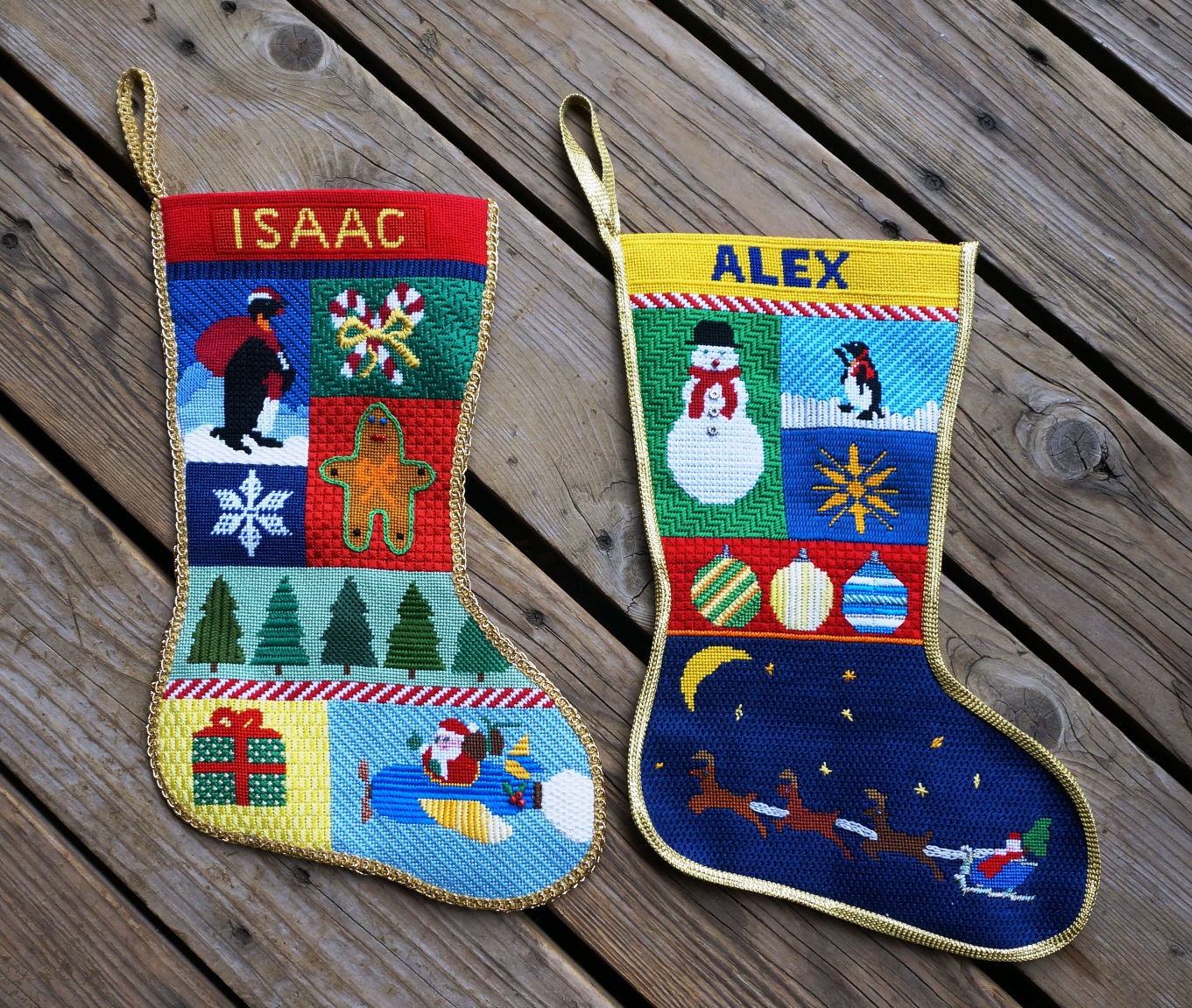 Ski Slopes Needlepoint Christmas Stocking, Ski Resort, Modern Personalized  Stocking, DIY Kit 