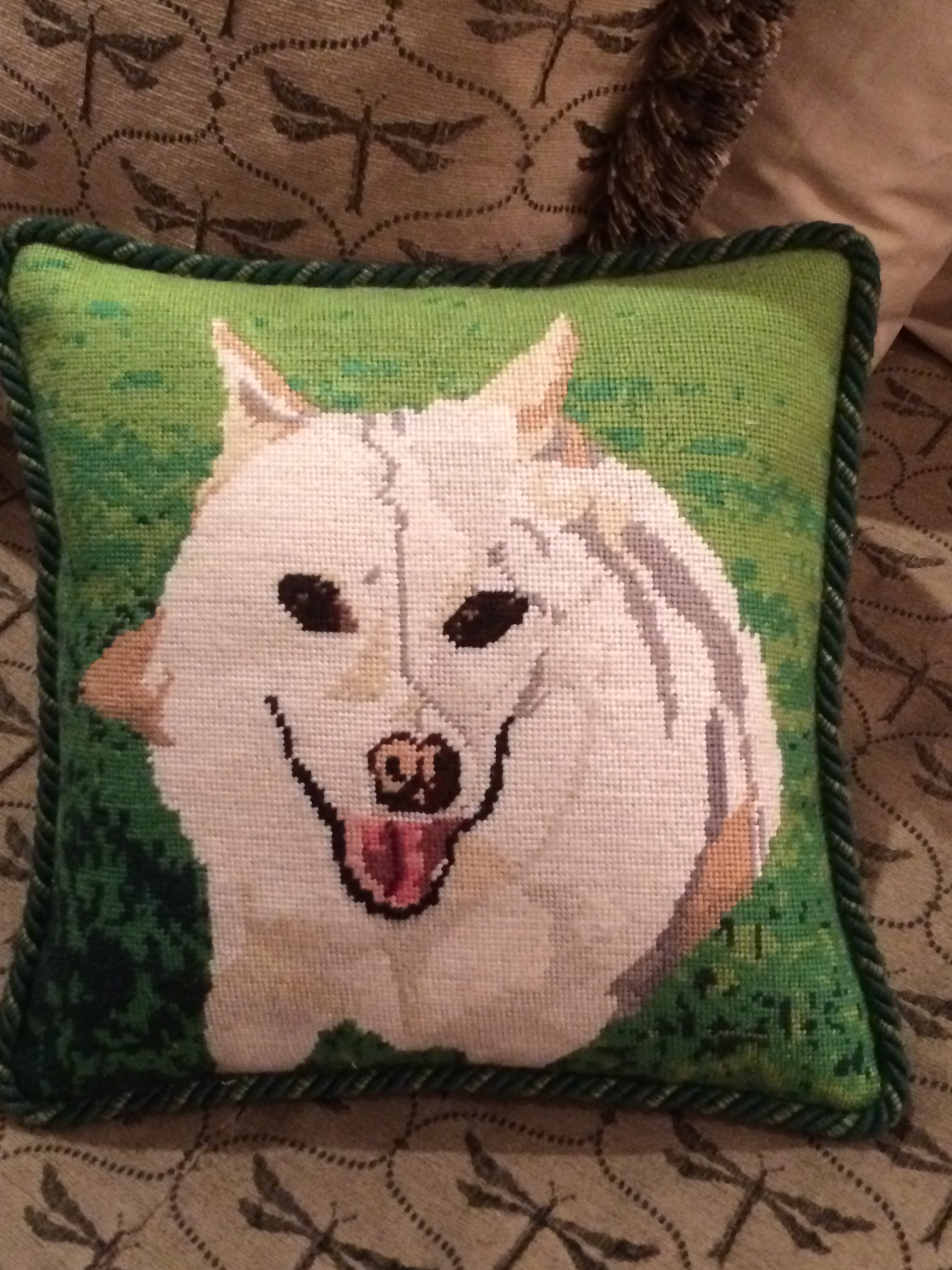 Custom Dog Needlepoint Pillow