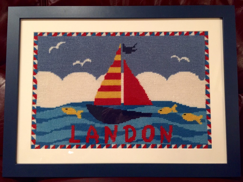 Custom Kids Name Needlepoint Sailboat NeedlePoint Kits and Canvas Designs
