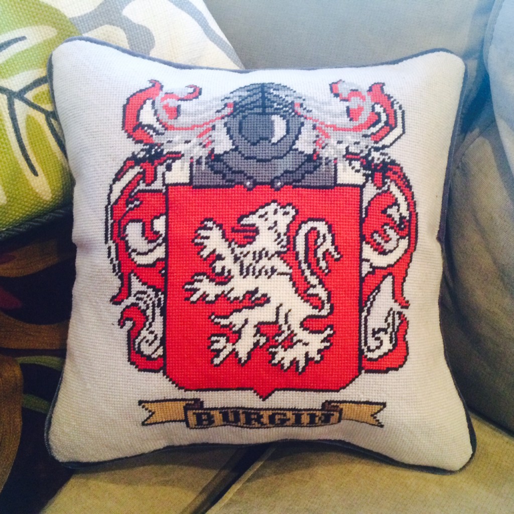 Custom Family Crest and Wedding Needlepoint Pillows NeedlePoint Kits