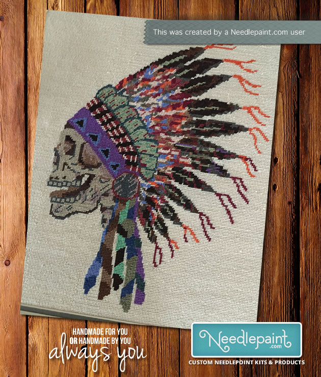 Needlepoint Native American Headdress