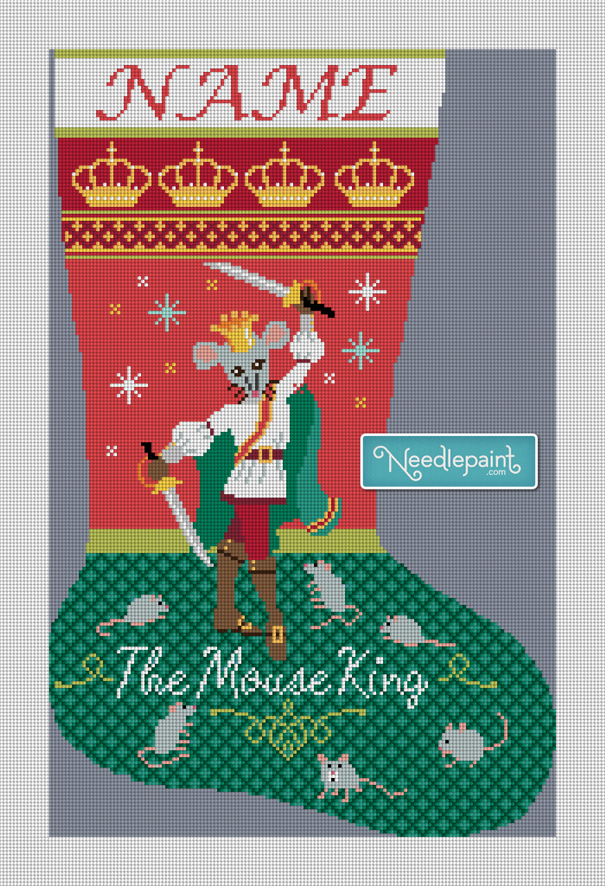 Nutcracker Mouse King Christmas Stocking Canvas