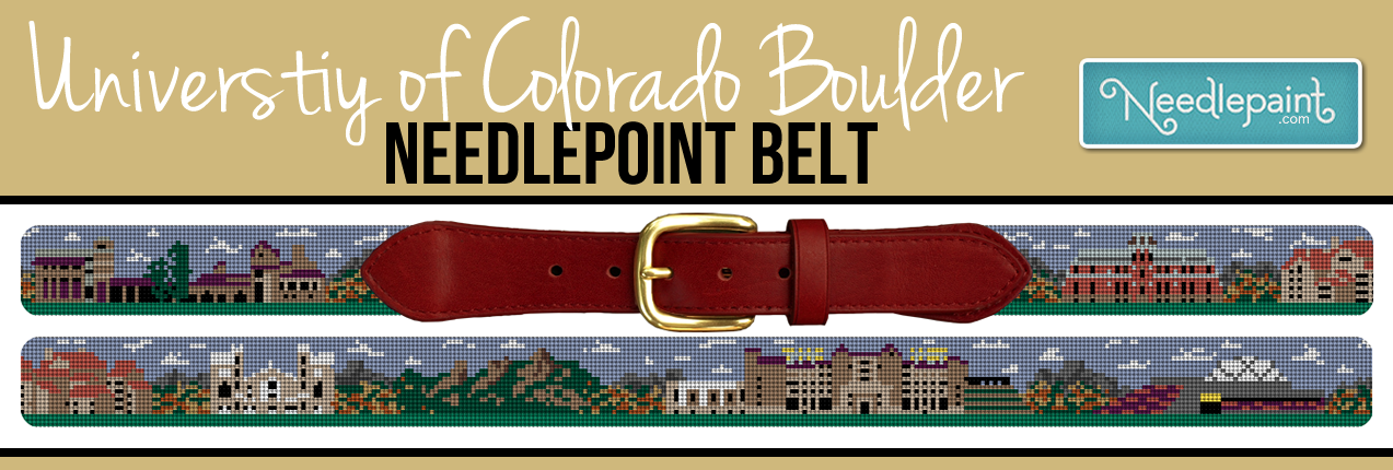 University of Colorado Boulder Needlepoint Belt