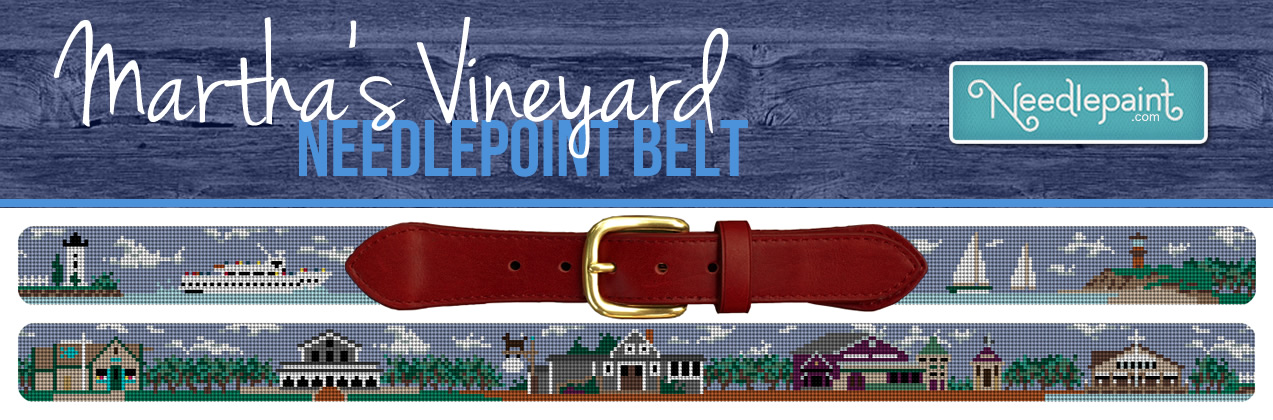 Marthas Vineyard Needlepoint Belt