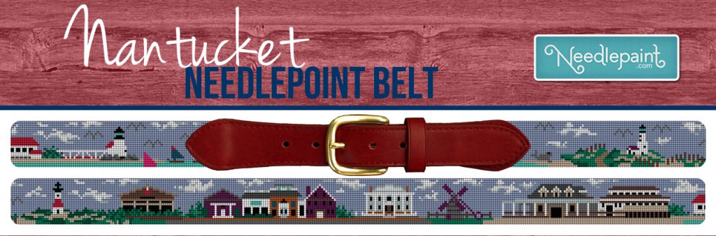 Cape Cod, Martha's Vineyard, and Nantucket Landmark Needlepoint Belts