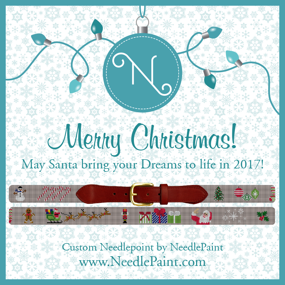 Needlepoint Christmas Belt