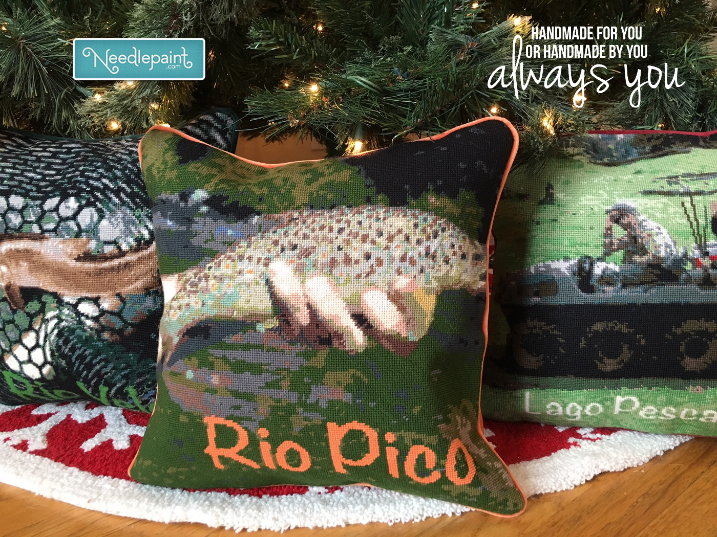 Needlepoint Fishing Pillows