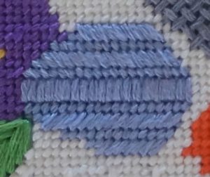 Lavender Egg Slanted Needlepoint Stitch Detail