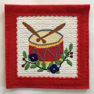 Twelve Drummers Drumming Christmas Needlepoint