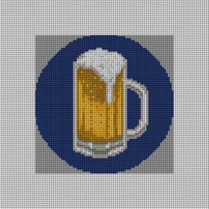 custom needlepoint beer ornament