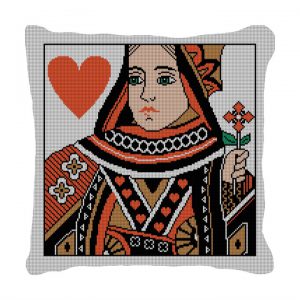 Queen of Heart Needlepoint Pillow