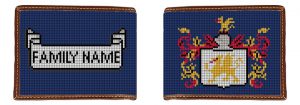 Family Crest needlepoint wallet