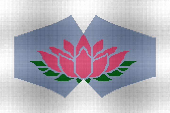 Lotus Blossom Face Mask Needlepoint Canvas