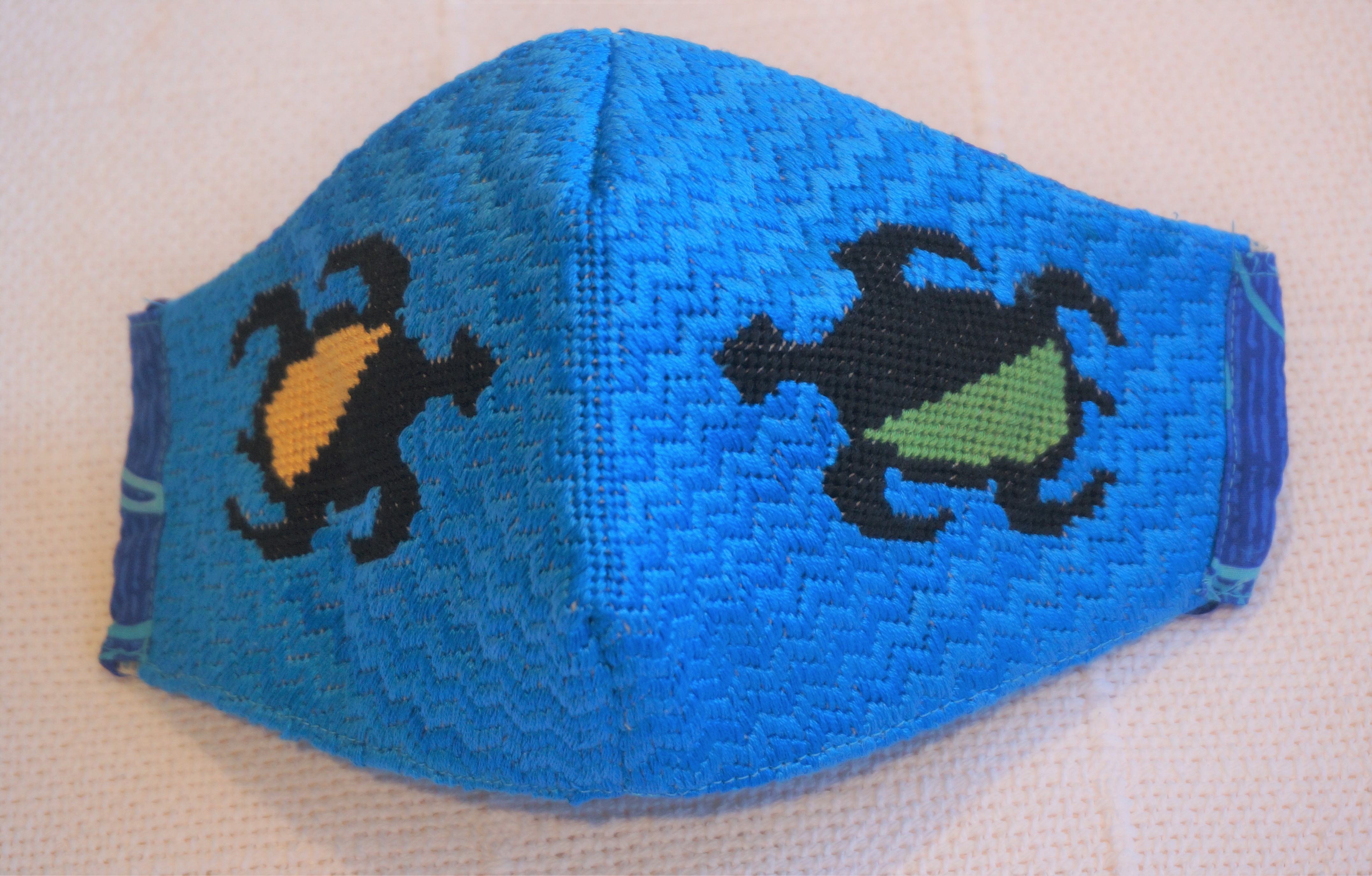 Turtle Design Needlepoint Face Mask