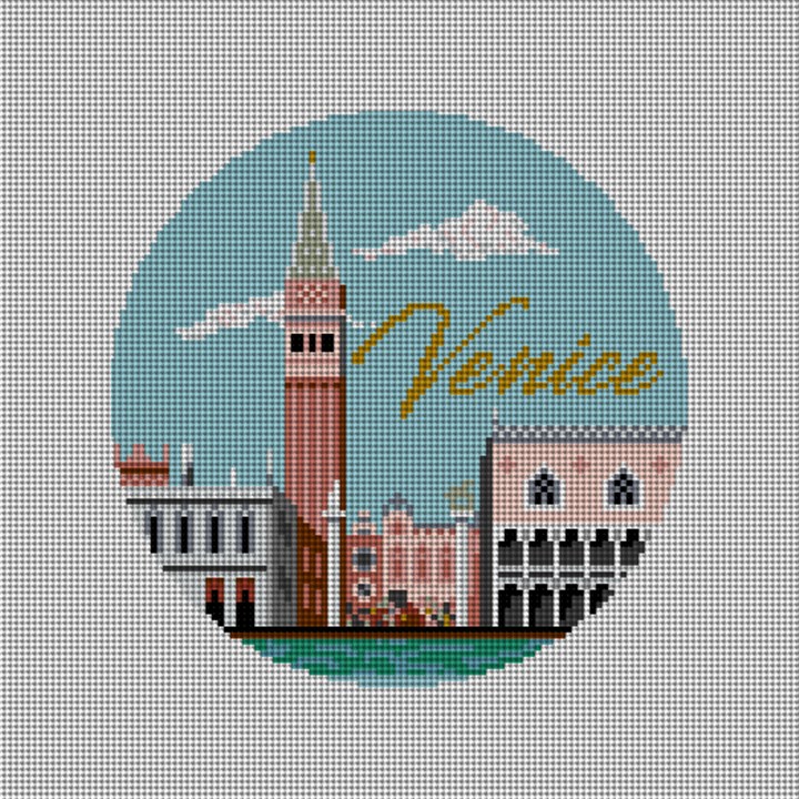 Venice Travel Destination Needlepoint Ornament