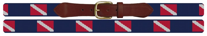 Scuba Diving Flag Needlepoint Belt Canvas