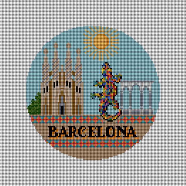 Barcelona Needlepoint Christmas Ornament Canvas