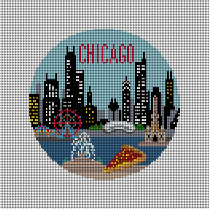 Chicago Needlepoint Ornament Canvas