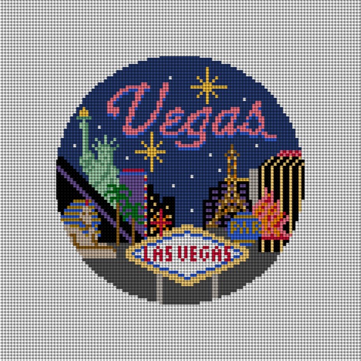 Las Vegas Needlepoint Ornament Canvs