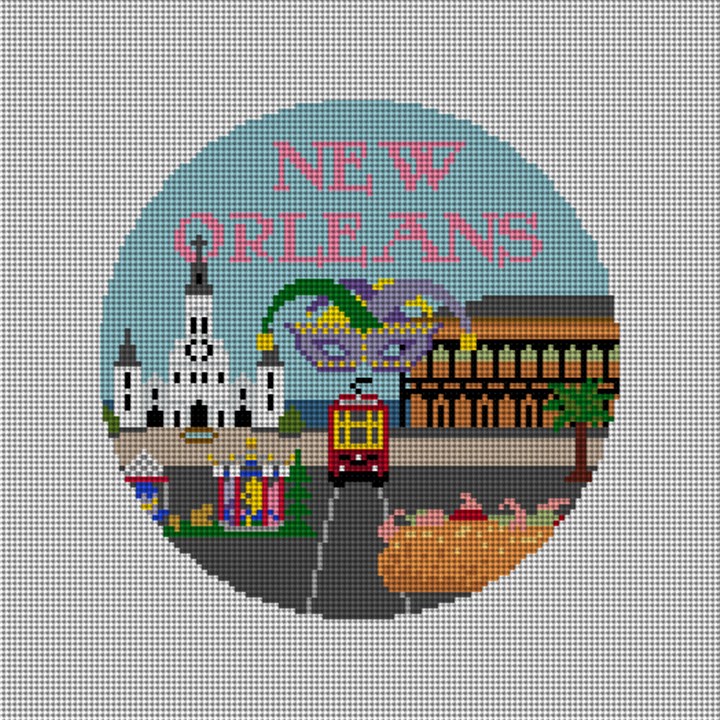 New Orleans Needlepoint Ornament Canvas