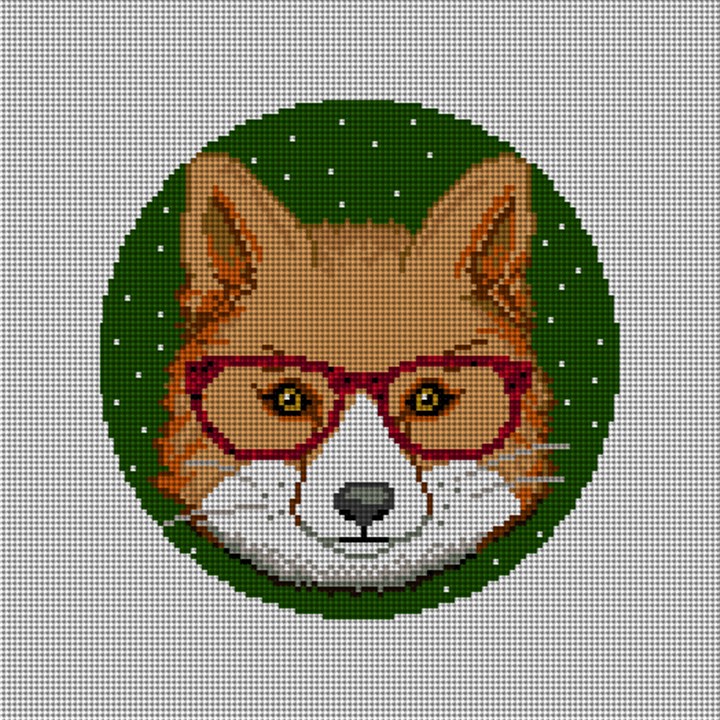 Gentleman Fox Needlepoint Ornament Canvas