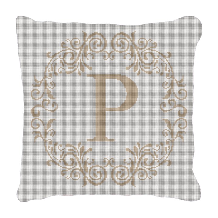 Rochelle Letter Needlepoint Pillow Canvas