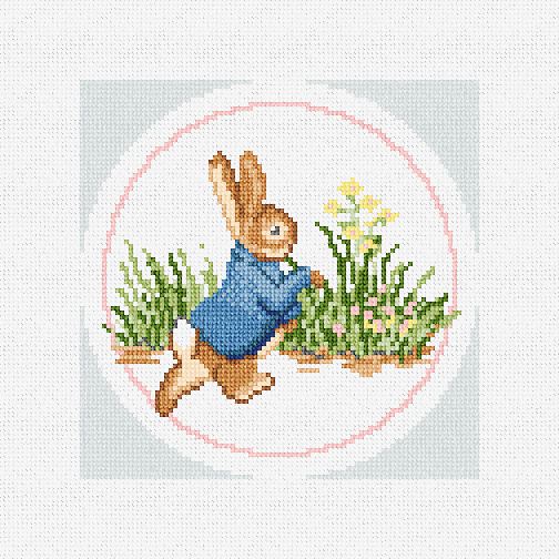 Beatrix Potter Peter Rabbit and the New Little One of the Animals Watching  Over the Baby/cross Stitch Quilt Kit by Bucilla/ 34x43/ NEW 