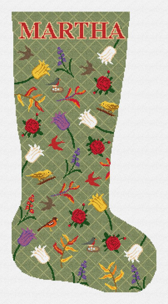 Fine Hand Crafted Needlepoint Christmas Stocking Puppy Fairy Happy Kids