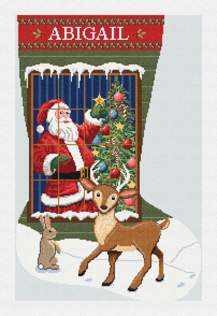 Dimensions Stocking Needlepoint Kit 16 Long-Sweet Santa Stitched in Floss