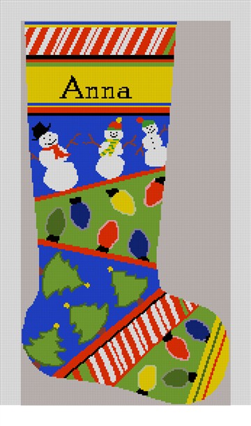 Christmas Lights Needlepoint Stocking | NeedlePaint