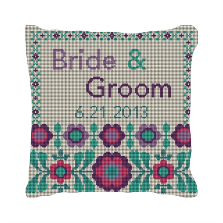 FlowerPop Custom Wedding Ring Bearer Pillow NeedlePaint