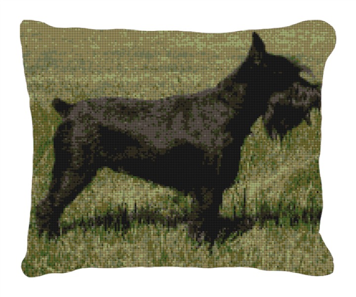 Schnauzer Personalized Needlepoint Pillow