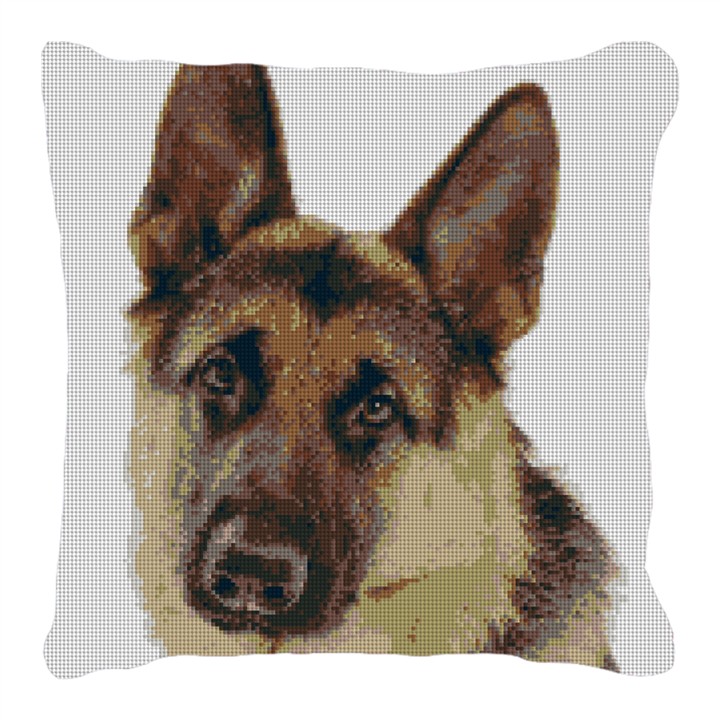 Custom German Shepherd Needlepoint Pillow